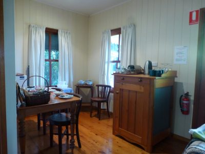 Breakfast table, German cupboard